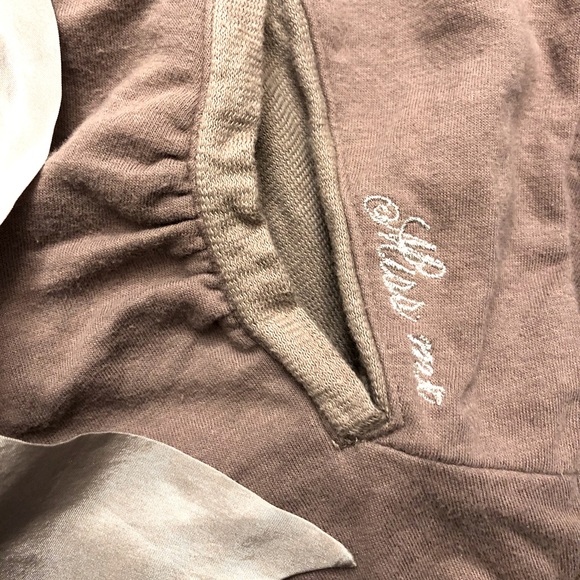 MISS ME Short Sleeve Brown ZIP UP Hoody with Tie Waist SZ Small - Picture 5 of 5